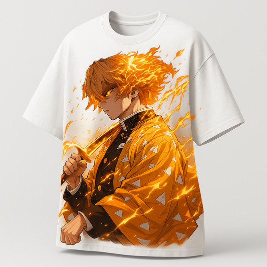 Zenitsu Agatsuma – Demon Slayer Anime Oversized T-Shirt